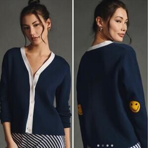 Anthropologie x KULE The Fede Smiley Face Cardigan